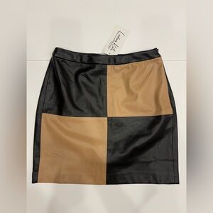 THML Black and Tan Mini Skirt